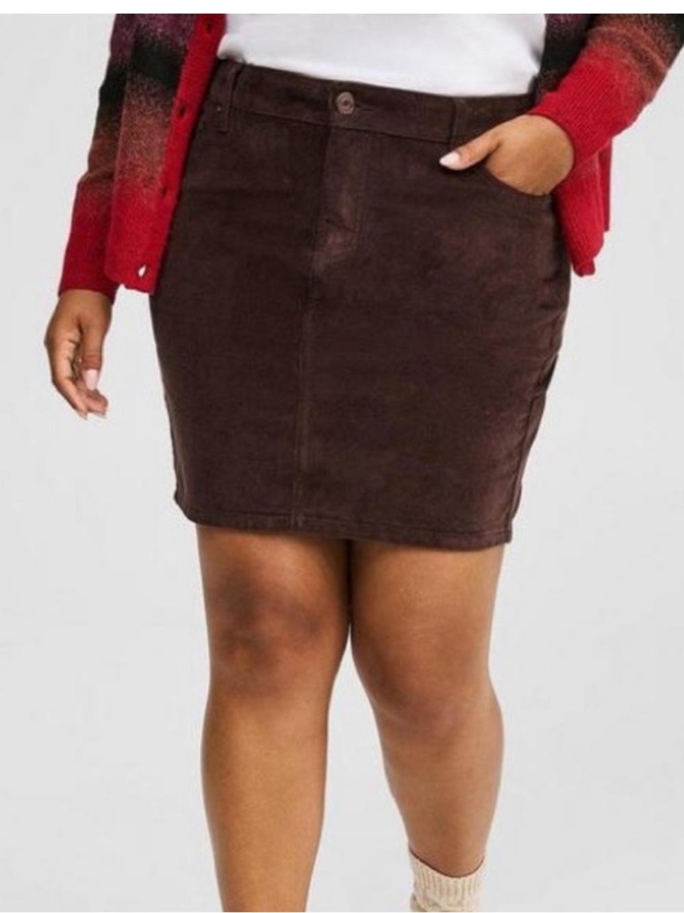 Torrid Womens Brown Corduroy fall Mini Skirt size 18
